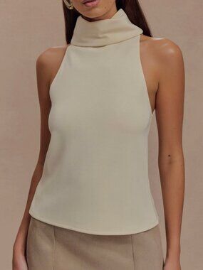 Meshki Birdie High Neck Sleeveless Top - Ivory